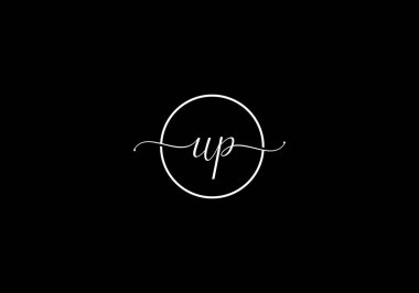 Abstract up typography minimalist logo design