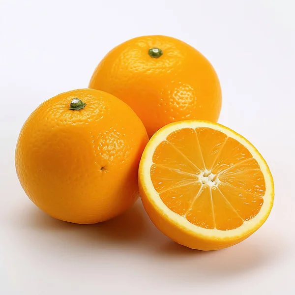 Naranjas Dulces Jugosas Orgánicas Sobre Fondo Blanco Imágenes de stock libres de derechos