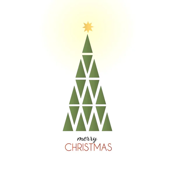Árvore Natal Feita Flocos Neve Renda Branca Estrela Belém Brilha — Vetor de Stock
