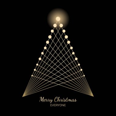 Christmas tree made of white lace snowflakes. The Star of Bethlehem shines on the top of his head. Dark night sky. Dark blue background. Flat vector illustration with gradient. clipart