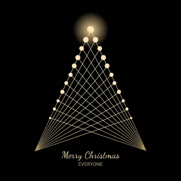Beyaz dantel kar tanelerinden yapılmış Noel ağacı. Beytüllahim Yıldızı kafasının üstünde parlıyor. Karanlık gece gökyüzü. Koyu mavi arka plan. Düz vektör çizimi.