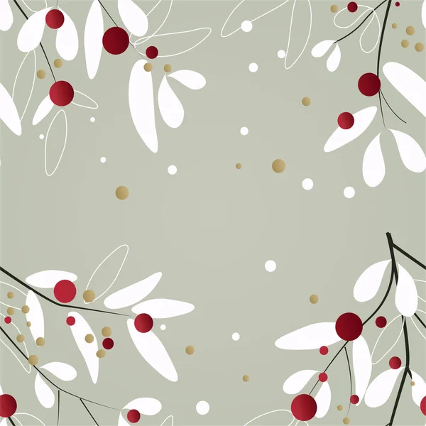 Joyeux Voeux Noël Brindilles Gui Avec Arc Texte Illustration Vectorielle — Image vectorielle