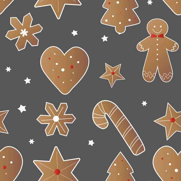 Cartão Natal Com Biscoitos Gengibre Design Para Feriados Cartão Convite —  Vetores de Stock