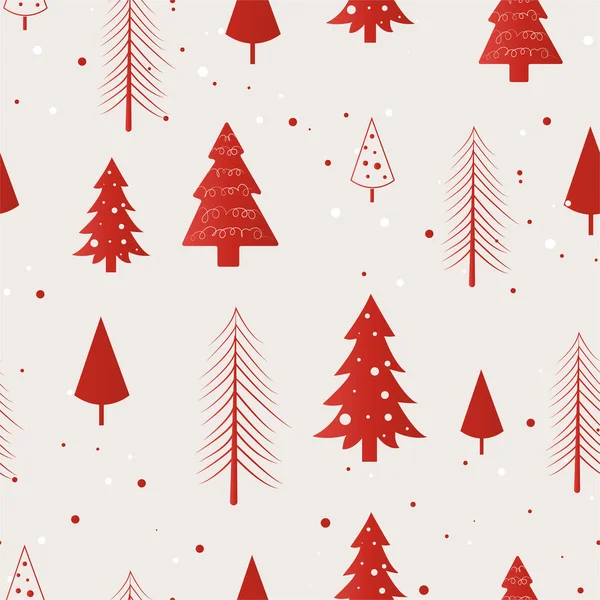 Κάρτα Χιονισμένο Δάσος Χειμώνα Σετ Διακοσμητικά Χριστουγεννιάτικα Doodle Χριστουγεννιάτικα Δέντρα — Διανυσματικό Αρχείο