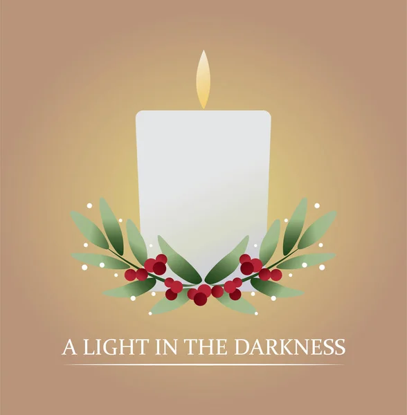 Weihnachtskarte Mit Kerzen Und Misteln Die Den Advent Symbolisieren Urlaubsillustration — Stockvektor