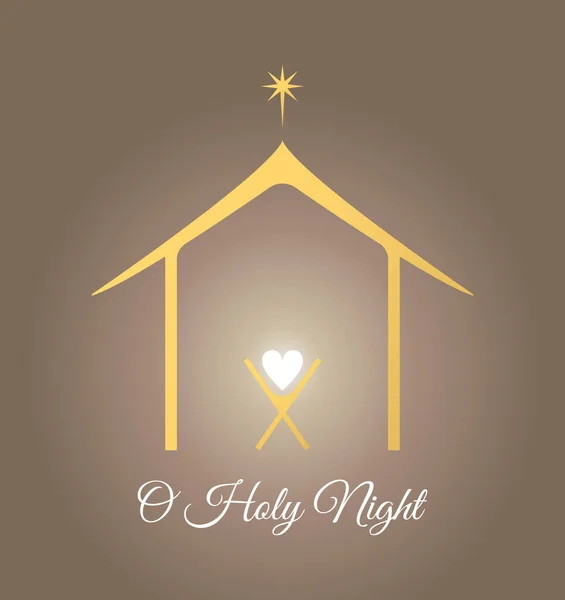 Naissance Christ Bébé Jésus Dans Crèche Sainte Famille Étoile Bethléem — Image vectorielle