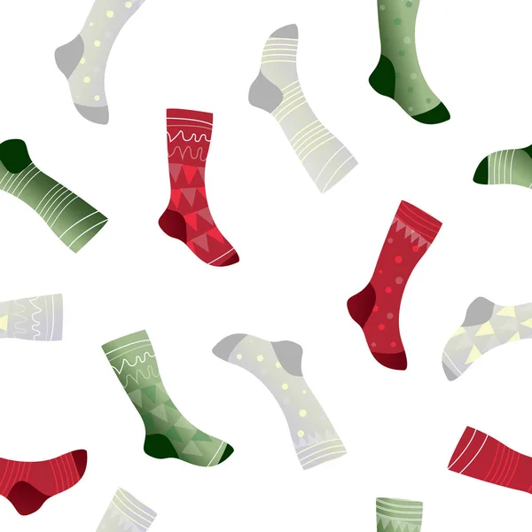 Warm Socks Set Cozy Autumn Winter Concept Vector Illustration Isolated — Stock Vector