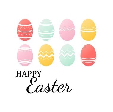 Paskalya yumurtaları. Suluboya tarzında vektör çizimleri. Renkli Paskalya yumurtaları.