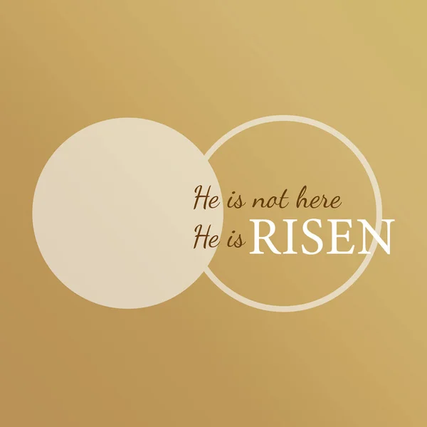 Here Risen Typography Quote Calvary Caves Background Easter Sunday Holy — Stock Vector