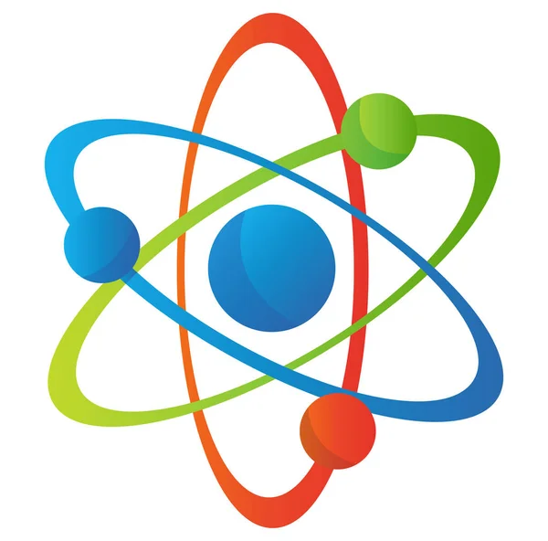 Atomik yapı vektörü çekirdeğin etrafında dönen protonlar, nötronlar ve elektronlardan oluşur..
