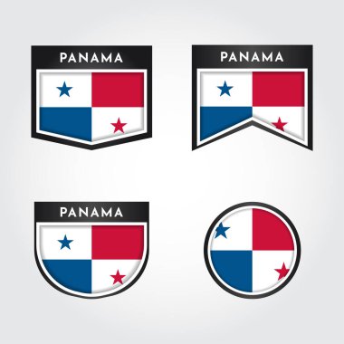 Flag of Panama Labels Illustration template design