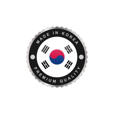 Made in South Korea with emblem badge label illustration template design