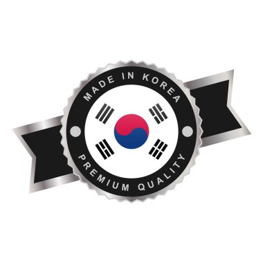 Made in South Korea with emblem badge label illustration template design