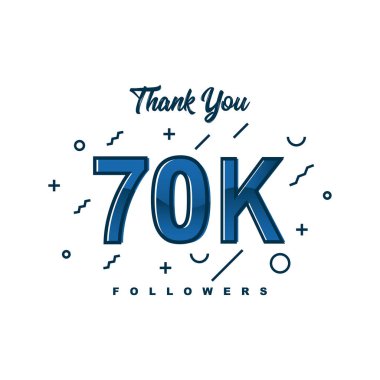 70k followers banner, vector illustration