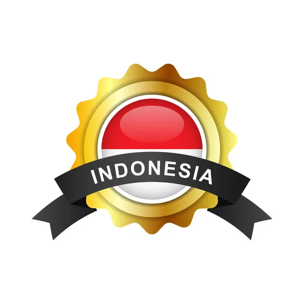 Made Indonesia Emblem Badge Label —  Vetores de Stock