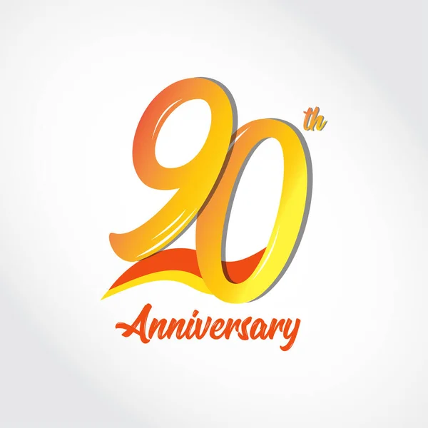 90Th Anniversary Celebration Template Vector Illustration — Stockvector