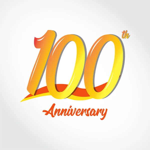 100Th Anniversary Celebration Template Vector Illustration — Stockvector