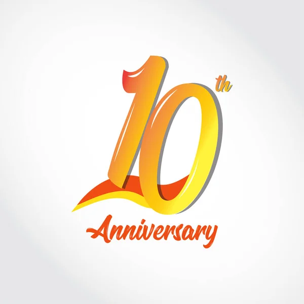 10Th Anniversary Celebration Template Vector Illustration — Stockvector