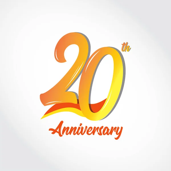 20Th Anniversary Celebration Template Vector Illustration — Stockvector
