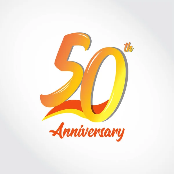 50Th Anniversary Celebration Template Vector Illustration — Stockový vektor