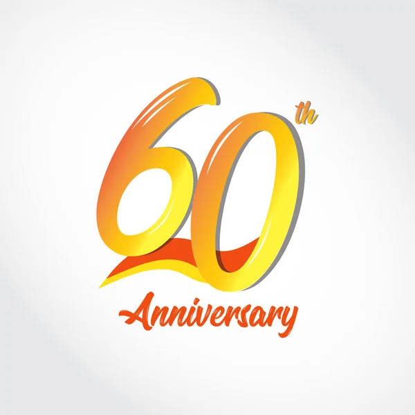 60Th Anniversary Celebration Template Vector Illustration — Stockový vektor