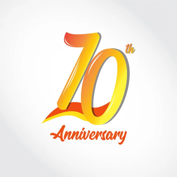 70Th Anniversary Celebration Template Vector Illustration — Stockvector