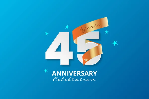 45周年記念ロゴと青の背景 — ストックベクタ