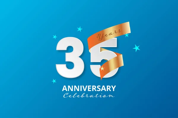 Years Anniversary Celebration Logo Blue Background — Stockový vektor