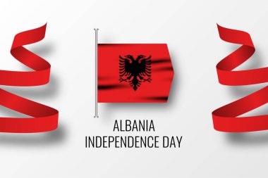 Albania Independence Day Celebration Illustration Template Design. Vector