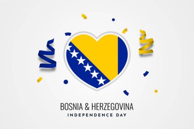 Happy Independence Day Bosnia and Herzegvina Illustration template design. Vector