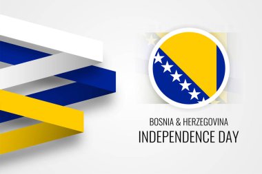 Happy Independence Day Bosnia and Herzegvina Illustration template design. Vector