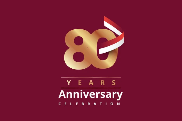 Years Anniversary Gold Logo Illustration Template Design — Archivo Imágenes Vectoriales