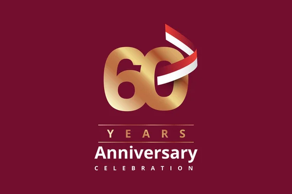 Years Anniversary Gold Logo Illustration Template Design — Stockový vektor