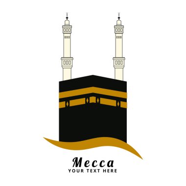 Mecca kaaba logo vector illustration template design