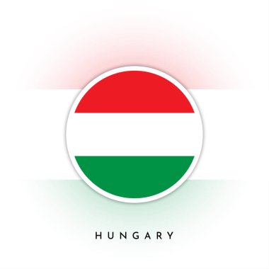 Flag of Hungary, round vector illustration