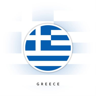 Flag of Greece, round vector illustration