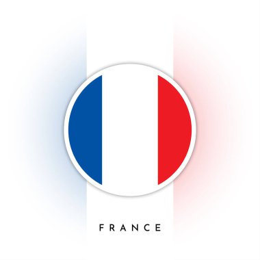 Flag of France, round vector illustration