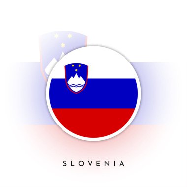 Flag of Slovenia, round vector illustration