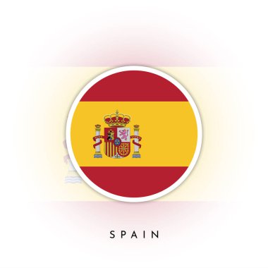 Flag of Spain, round vector illustration