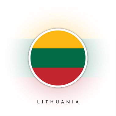 Flag of Lithuania, round vector illustration