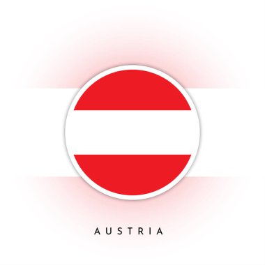 Flag of Austria, round vector illustration