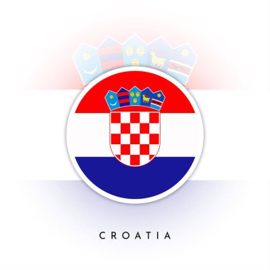 Flag of Croatia, round vector illustration