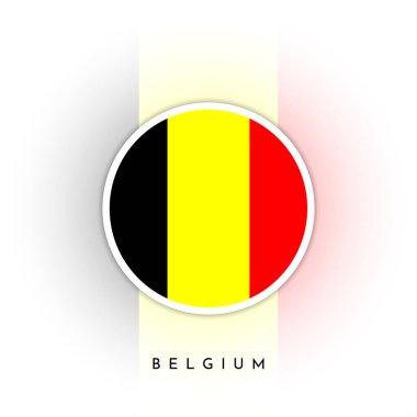 Flag of Belgium, round vector illustration