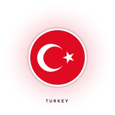 Flag of Turkey, round vector illustration