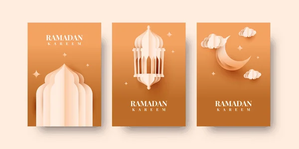 Ramadan Kareem Greeting Cards Vector Illustration — Stock Vector