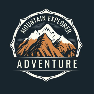 Dağ macerası logo illüstrasyon şablonu tasarımı