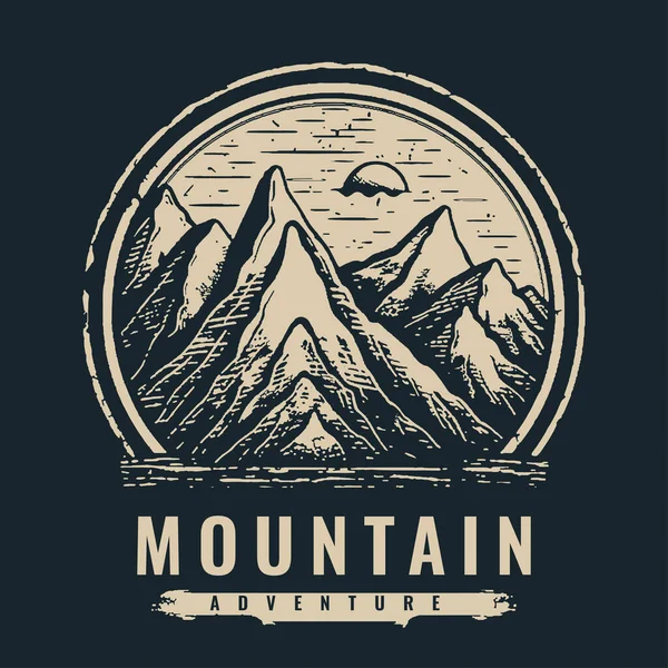 Modèle Illustration Logo Aventure Montagne — Image vectorielle