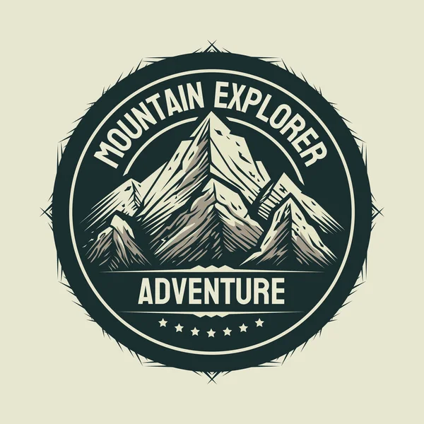 Modèle Illustration Logo Aventure Montagne — Image vectorielle