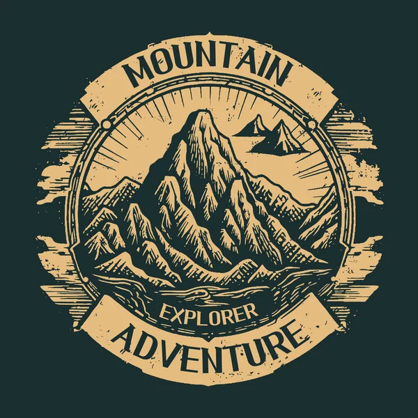 Montanha Aventura Logotipo Ilustração Modelo Design — Vetor de Stock