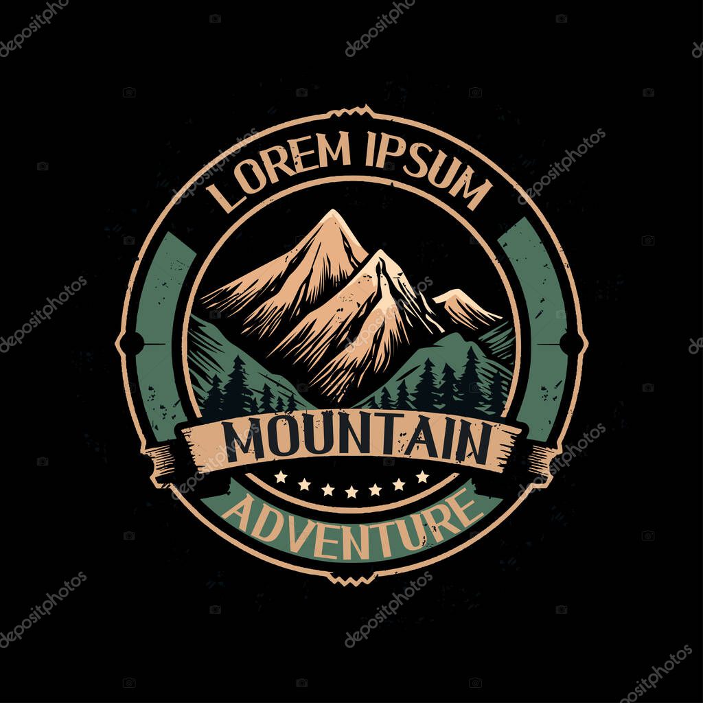 Mountain adventure logo illustration template design